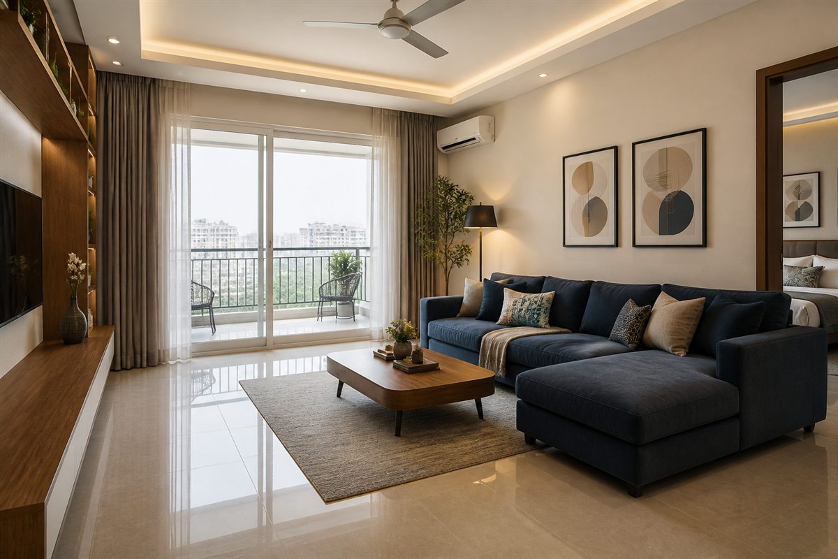 Luxury living room for loan friendly 2BHK flats in Zirakpur